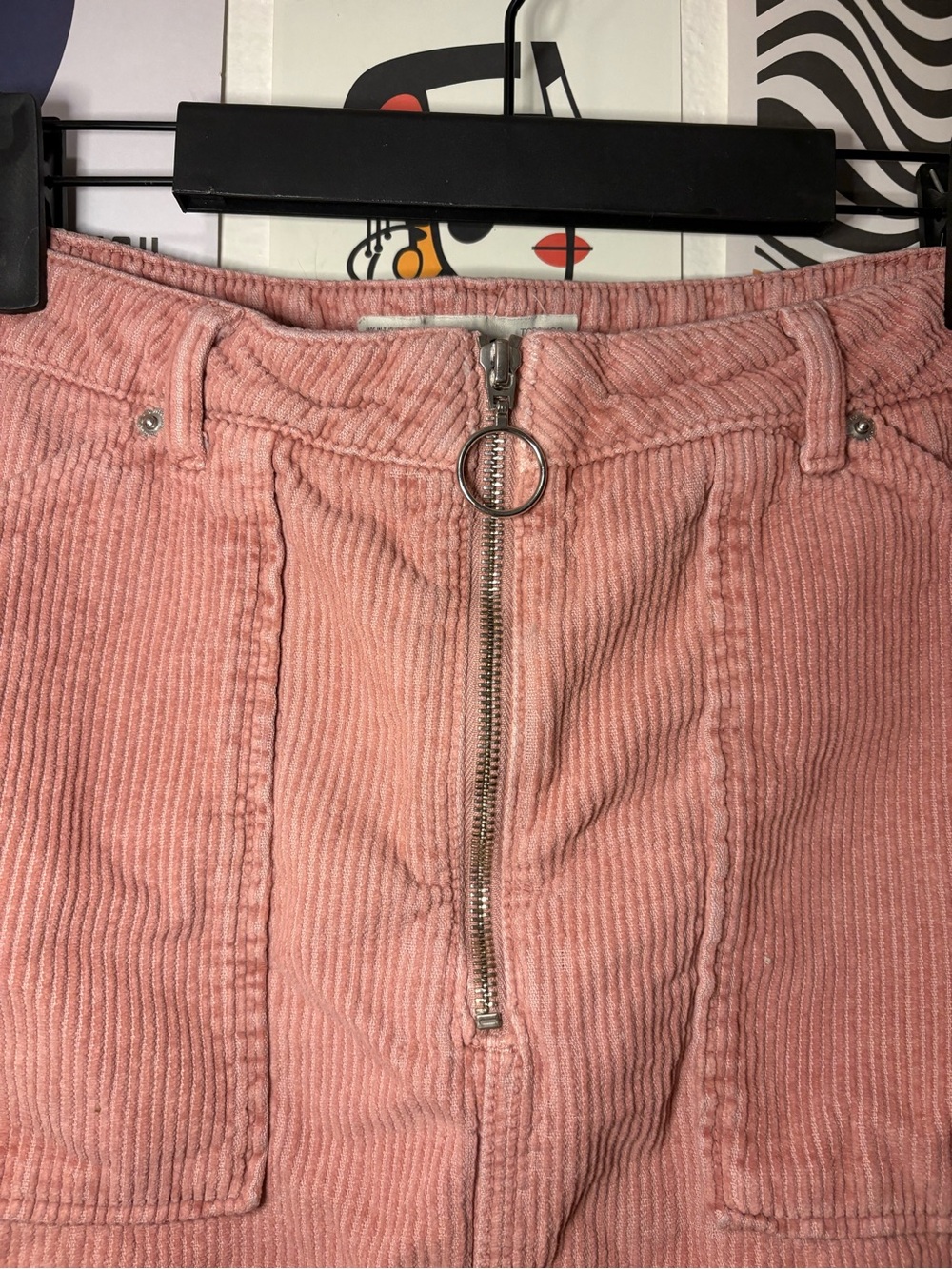 Topshop Moto Dusty Rose Corduroy Mini Skirt Size 10 - Picture 3 of 5